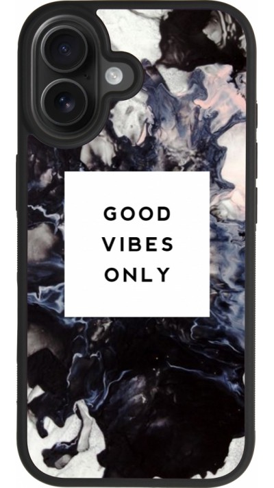 iPhone 17 Case Hülle - Silikon schwarz Marble Good Vibes Only