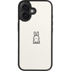 Coque iPhone 17 - Silicone rigide noir Minimal bunny cutie