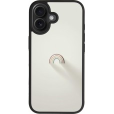 Coque iPhone 17 - Silicone rigide noir Mini Rainbow Minimal