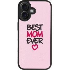 Coque iPhone 17 - Silicone rigide noir Mom 2023 best Mom ever pink