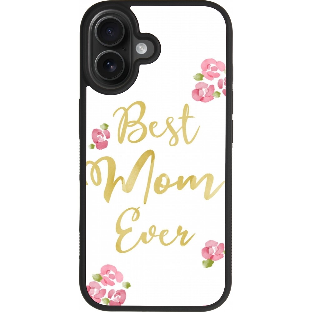 Coque iPhone 17 - Silicone rigide noir Mom 2024 best Mom ever