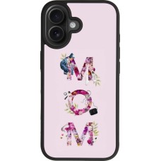 Coque iPhone 17 - Silicone rigide noir Mom 2024 girly mom