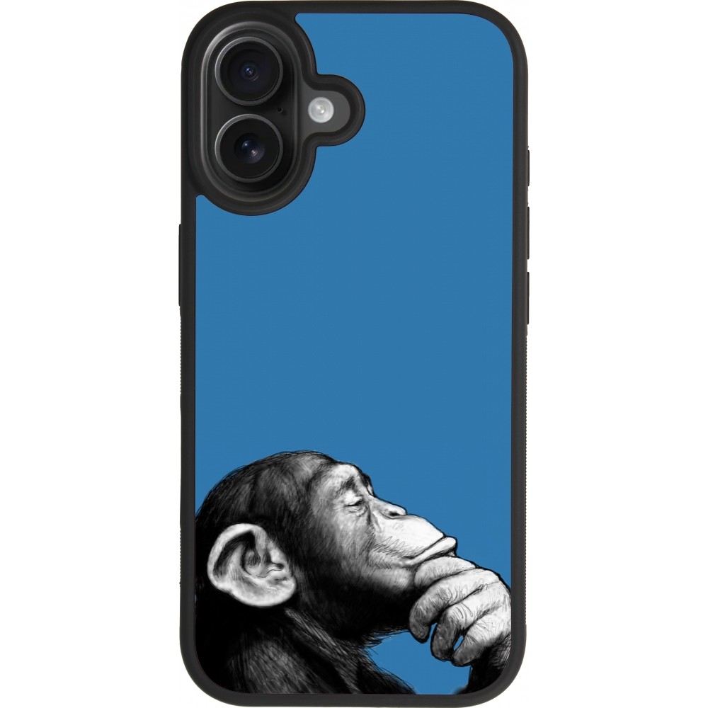 Coque iPhone 17 - Silicone rigide noir Monkey Pop Art