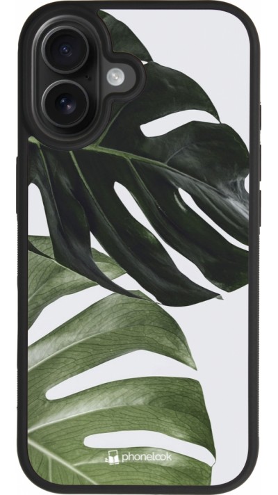 Coque iPhone 17 - Silicone rigide noir Monstera Plant