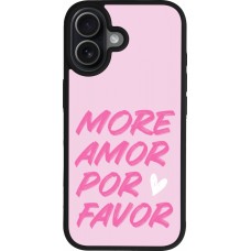 iPhone 17 Case Hülle - Silikon schwarz More amor porfavor