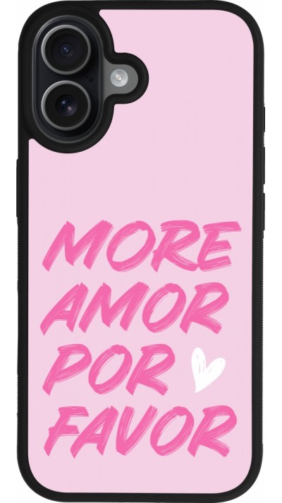 Coque iPhone 17 - Silicone rigide noir More amor porfavor