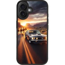 Coque iPhone 17 - Silicone rigide noir Mustang 69 Grand Canyon