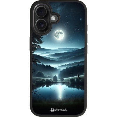 Coque iPhone 17 - Silicone rigide noir Night Sky View