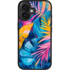 Coque iPhone 17 - Silicone rigide noir Palms Blue
