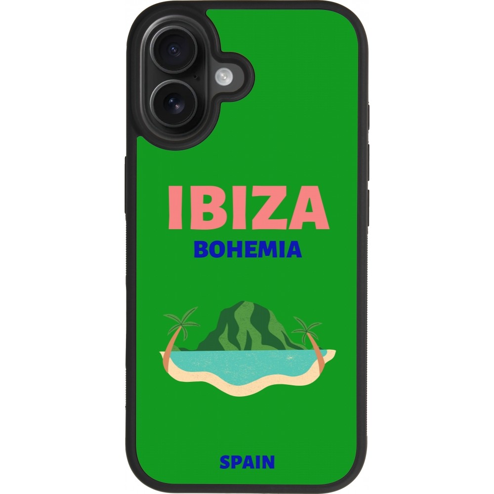 Coque iPhone 17 - Silicone rigide noir Pop Summer Destination Ibiza