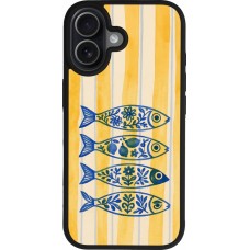 Coque iPhone 17 - Silicone rigide noir Portuguese fish 2026