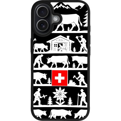Coque iPhone 17 - Silicone rigide noir Poya Suisse 1 noir