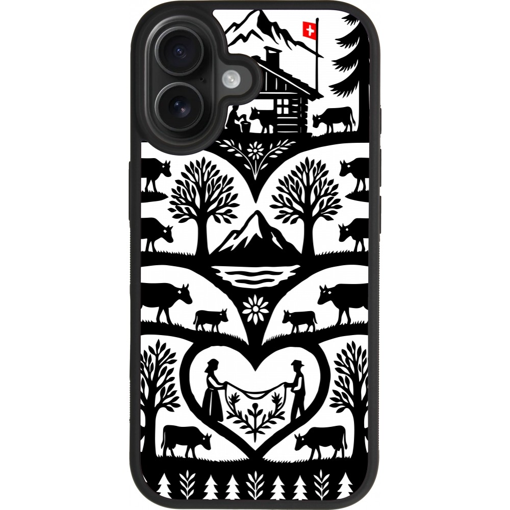 Coque iPhone 17 - Silicone rigide noir Poya Suisse 2