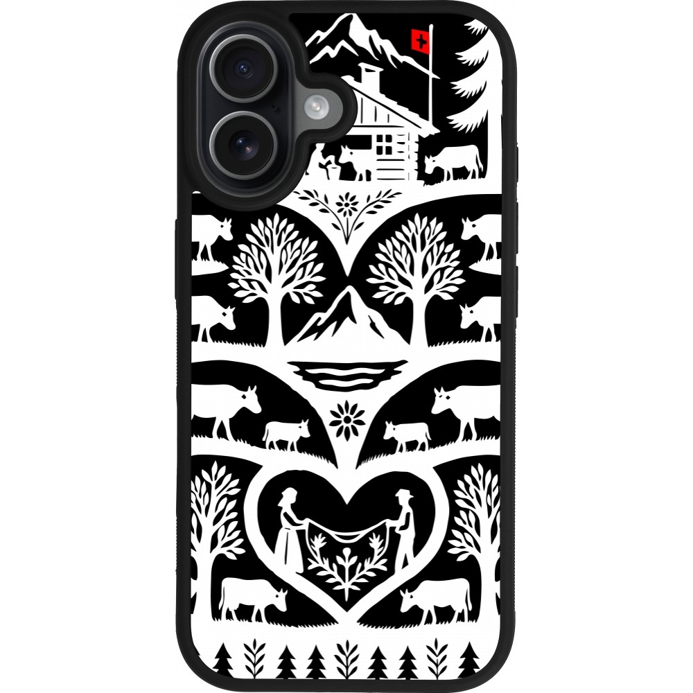 Coque iPhone 17 - Silicone rigide noir Poya Suisse 2 noir