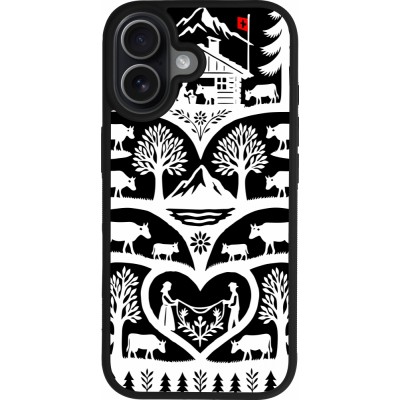 Coque iPhone 17 - Silicone rigide noir Poya Suisse 2 noir