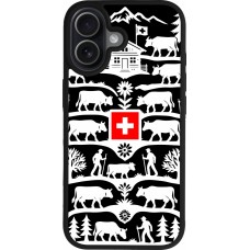 Coque iPhone 17 - Silicone rigide noir Poya Suisse 3 noir