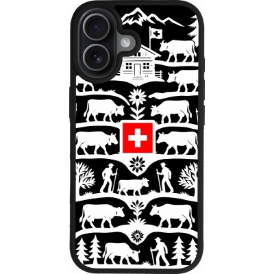 Coque iPhone 17 - Silicone rigide noir Poya Suisse 3 noir