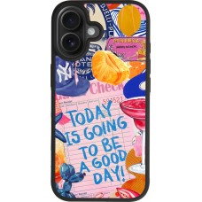 Coque iPhone 17 - Silicone rigide noir Preppy Today is Going to be a good day