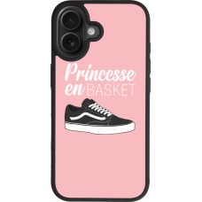 Coque iPhone 17 - Silicone rigide noir princesse en basket