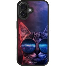 iPhone 17 Case Hülle - Silikon schwarz Red Blue Cat Glasses