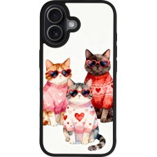 Coque iPhone 17 - Silicone rigide noir Saint Valentines Day 26 Cat Love