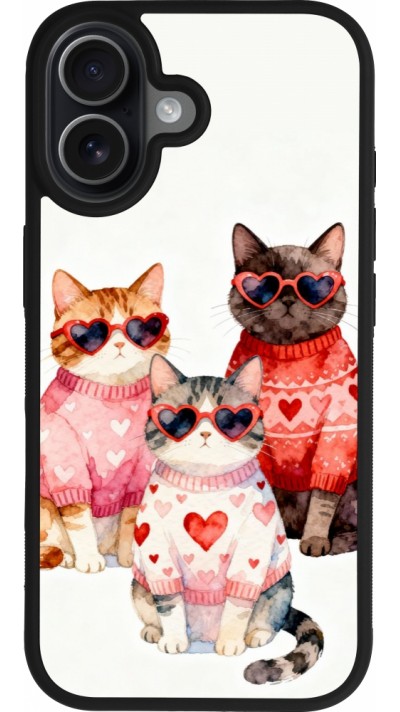 Coque iPhone 17 - Silicone rigide noir Saint Valentines Day 26 Cat Love