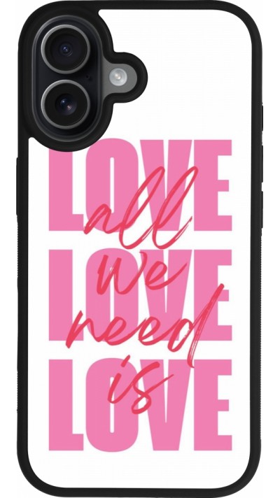 Coque iPhone 17 - Silicone rigide noir Saint Valentines Day 26 Love all we need is