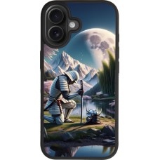 iPhone 17 Case Hülle - Silikon schwarz Samurai Katana Mond
