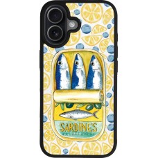 Coque iPhone 17 - Silicone rigide noir Sardines in oil 2026