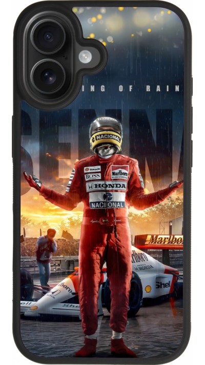 Coque iPhone 17 - Silicone rigide noir Senna The King of Rain