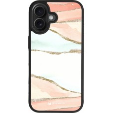 Coque iPhone 17 - Silicone rigide noir Shimmering Orange