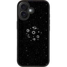 Coque iPhone 17 - Silicone rigide noir Space Doodle