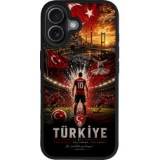 Coque iPhone 17 - Silicone rigide noir Football Turquie splash 2026