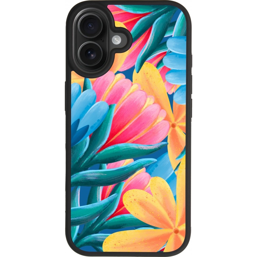 iPhone 17 Case Hülle - Silikon schwarz Spring 23 colorful flowers