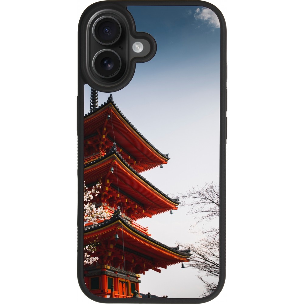 Coque iPhone 17 - Silicone rigide noir Spring 23 Japan