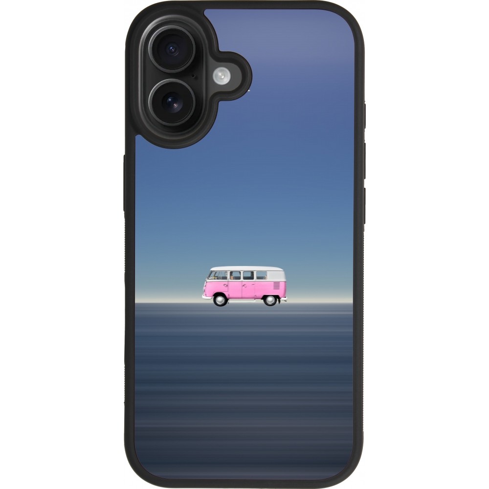 Coque iPhone 17 - Silicone rigide noir Spring 23 pink bus