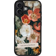 Coque iPhone 17 - Silicone rigide noir Full Bloom Spring 2026
