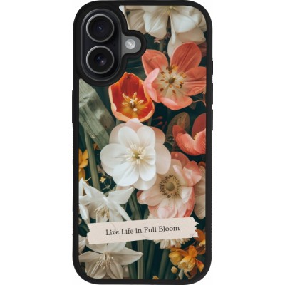Coque iPhone 17 - Silicone rigide noir Full Bloom Spring 2026