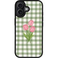 iPhone 17 Case Hülle - Silikon schwarz Green vichy tulips Spring 2026