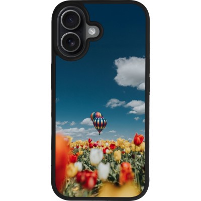 Coque iPhone 17 - Silicone rigide noir Hot air balloon Spring 2026
