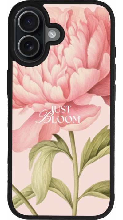 Coque iPhone 17 - Silicone rigide noir Just Bloom Spring 2026