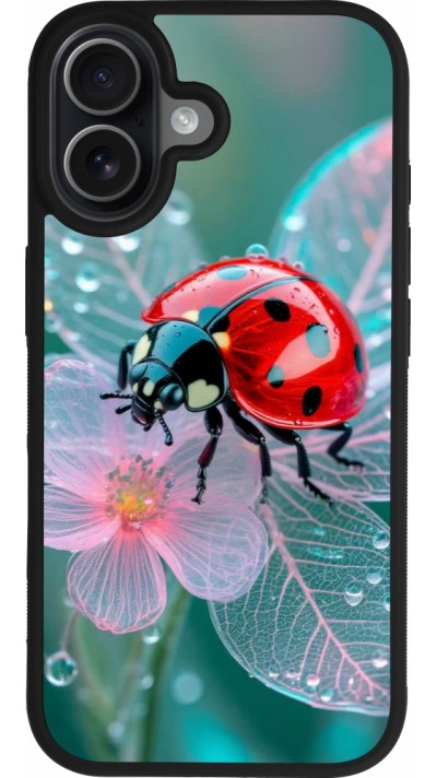 Coque iPhone 17 - Silicone rigide noir Ladybird in bloom Spring 2026
