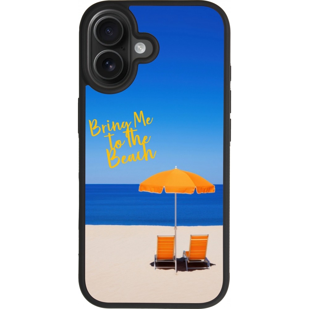 Coque iPhone 17 - Silicone rigide noir Summer 2025 Bring me to the beach