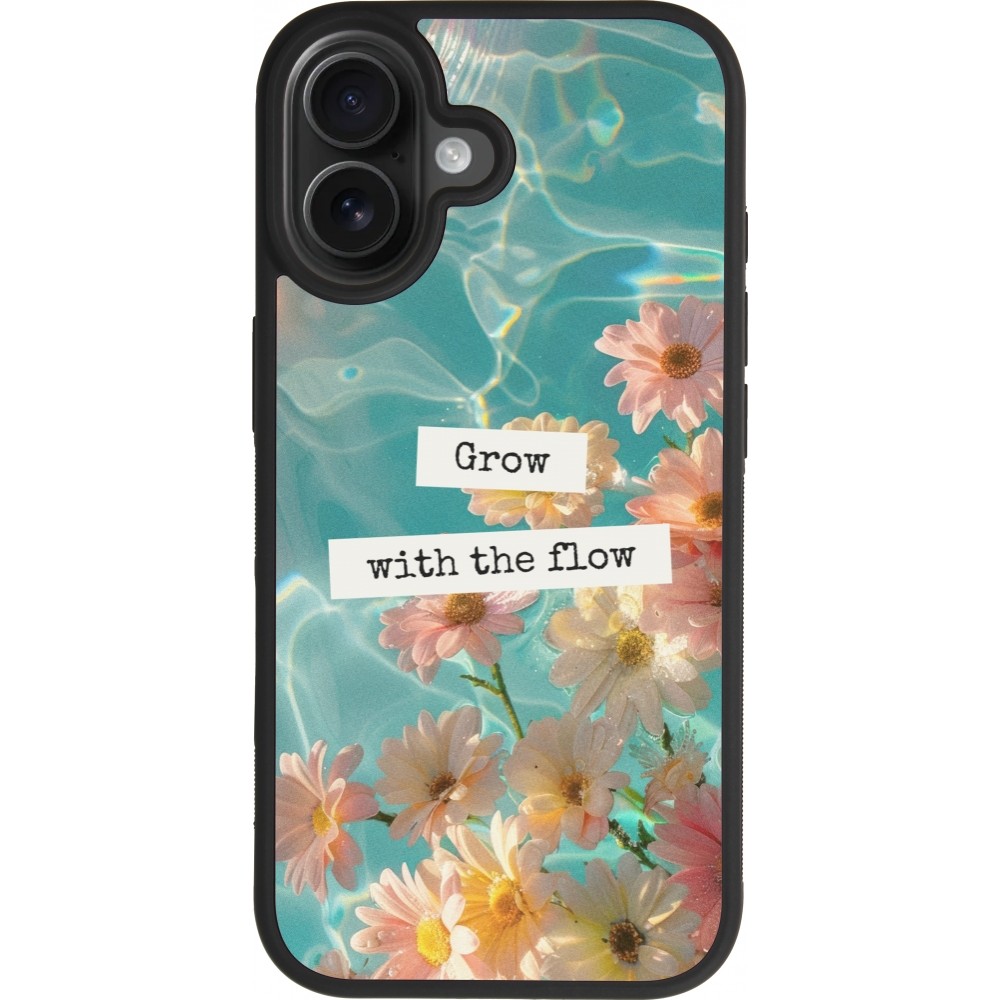 iPhone 17 Case Hülle - Silikon schwarz Summer 2025 Grow with the flow