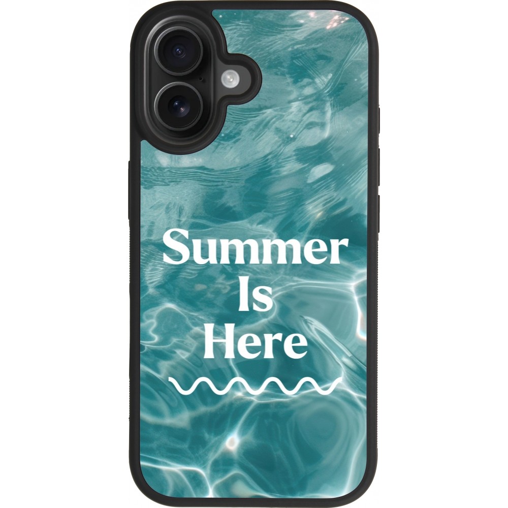 Coque iPhone 17 - Silicone rigide noir Summer 2025 Summer is here