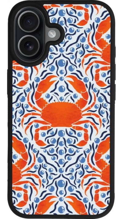 iPhone 17 Case Hülle - Silikon schwarz Crabs and pearls Summer 2026