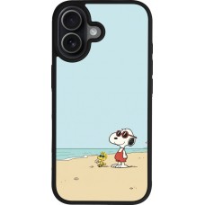 iPhone 17 Case Hülle - Silikon schwarz Snoopy on the beach Summer 2026