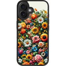 iPhone 17 Case Hülle - Silikon schwarz Sommer Blumenmuster