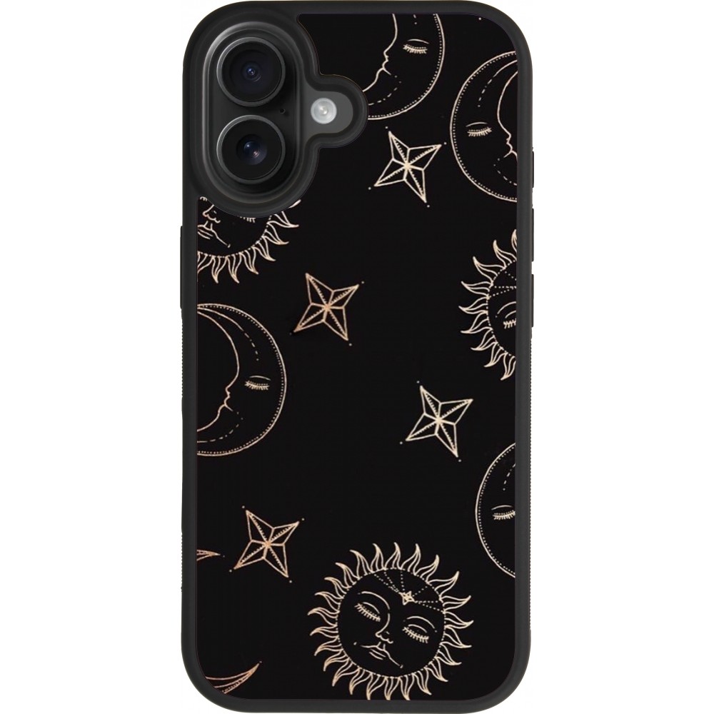 iPhone 17 Case Hülle - Silikon schwarz Suns and Moons