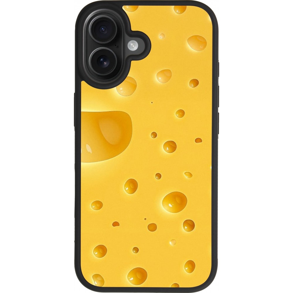 Coque iPhone 17 - Silicone rigide noir Fête Nationale Suisse Cheese